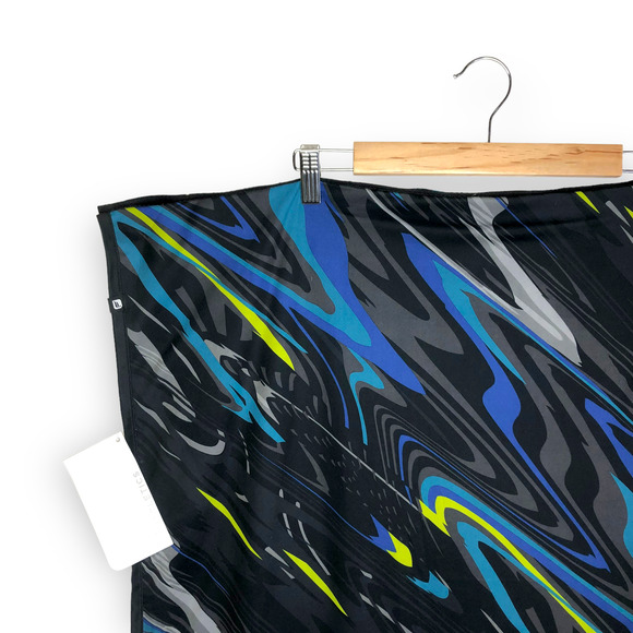 Fabletics New Luna Reversible Infinity Scarf Black Blue Gray Swirl Print - Picture 7 of 9